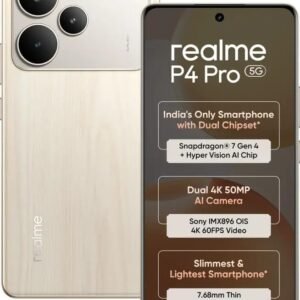 realme P4 pro 5G Smartphone 8+128GB Birch Wood, 6.8-inch Screen, 144Hz Display,7000mAh Battery,80W Ultra Charge, 108MP AI Camera,Snapdragon® 7 Gen 4 Chipset, IP65