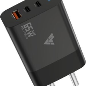 DR VAKU® 65W Charger Type C Fast Adapter with Multi Port Dual PD Charging GaN Technology for Laptop, iPhone 17/17 Air/17 Pro/17 Pro Max, 16/15/14/13/12 Series, Samsung and Android Devices-Black