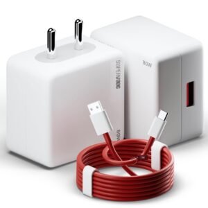 AILKIN 80W SUPERVOOC Charger for Oneplus | 80W Warp/Dash/Supervooc Adapter with Type C Dash Cable Compatible for Oneplus 13/13R/12/12R/11/11R/10/10 Pro/9/9 Pro/ 9R/ 8/ 8T/7/Nord/CE 3 & Other Devices