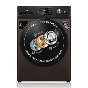 IFB 9/6/3 kg Fully Automatic Washer Dryer Refresher with Steam Refresh, AI Powered, 100% Dry Clothes, 9 Swirl Wash Mimic Handwashing, WiFi & Eco Inverter Motor (WDR Executive ZMN, Mocha)