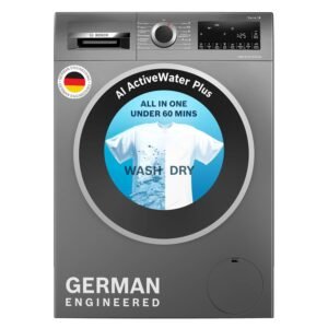 Bosch 10.5/6 KG Inverter Fully Automatic Front Load Washer Dryer (2025 Model, WNA2E4UCIN, 1400 RPM, 14 Wash Programs, LED touch display, Wash & Dry in 60 Mins, Cast Iron Grey)