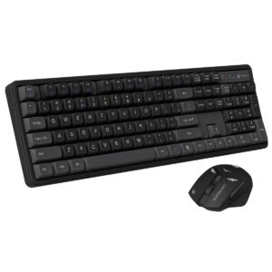 Portronics Key9 Combo Wireless Keyboard and Mouse Set with Ergonomic Mouse, Multimedia Function Hotkeys, USB Receiver, Adjustable DPI, Long Key Life & Click Life for PC & Laptop(Black)