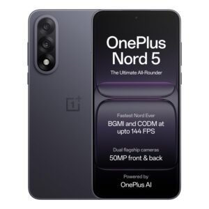 OnePlus Nord 5 | Snapdragon 8s Gen 3 | Stable 144FPS Gaming | Dual 50MP Flagship Camera | Powered by OnePlus AI | 12GB + 512GB | Phantom Grey
