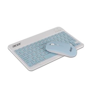 Acer Nano Pad Rechargeable Bluetooth Keyboard & Mouse Combo, 3 DPI Upto 1200 DPI, 78 Keys Anti Slip Back, Ultra Thin Design for Tablet, Laptop, Mobile, 10m Working Distance, Scissor Footed (Blue)