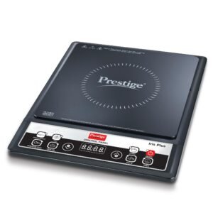 Prestige Iris 1600 Watts Induction Cooktop | 4KV Surge Protection | 6 Preset Indian Menu Options & Timer | Soft Touch Button | Easy to Clean | Portable | 1Y Warranty | Black | BIS Certified