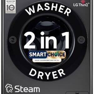 LG Smart Choice, 9 Kg (Wash) / 5 Kg (Dry), Ai Direct Drive Technology, Steam, TurboWash & Wi-Fi Fully Automatic Front Load Washer Dryer (FHD0905SWM, Intelligent & Convenient Fabric Care, Middle Black)