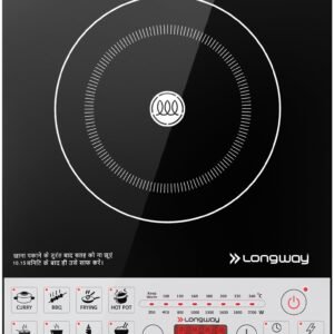 Longway Cruiser IC 2000 Watt Induction Cooktop with Auto Shut-Off & Over-Heat Protection With 8 Cooking Mode & BIS Approved | 2-Year Warranty | (Black, Push Button)