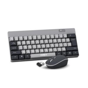 Frontech 61-Key Ultra-Compact Wireless Rechargeable Keyboard & Mouse Combo – 2.4 GHz Nano Receiver, 1600 DPI Precision, Plug-and-Play (KB-0032)