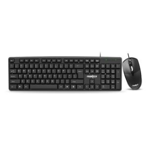 FRONTECH Wired USB Keyboard and Mouse Combo with 104 Keys, 3-Button Mouse, and 1000 DPI Optical Sensor.(KB-0012)