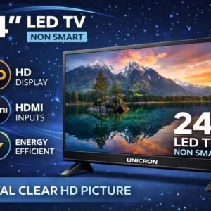 UNICRON 24 Inch HD Ready LED TV Non-Smart Television with HDMI, USB, AV Input, Built-in Speakers and Wall Mount Compatibility